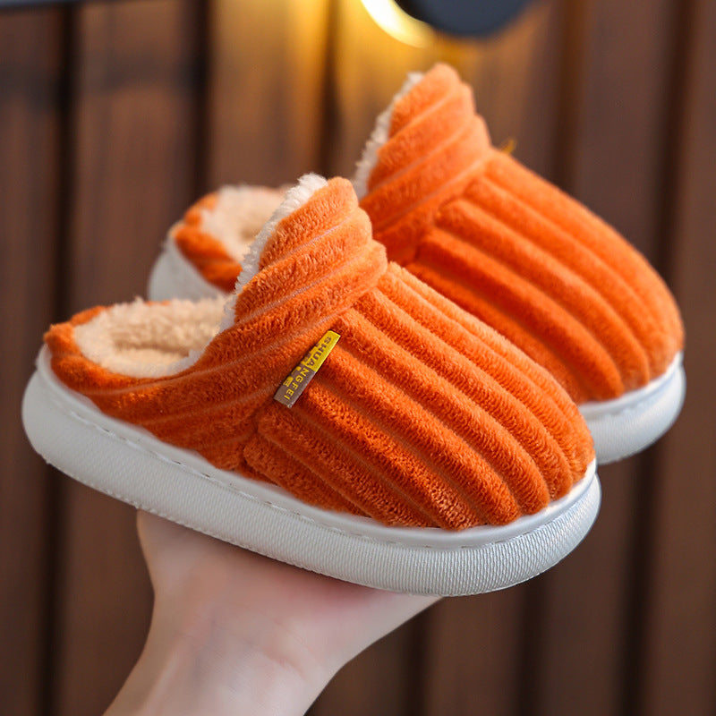 Comfeo kids' open-back plush slippers in Orange