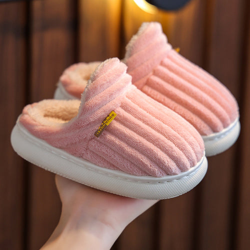 Comfeo kids' open-back plush slippers in Pink